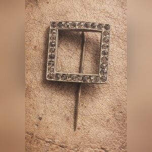 Rhinestone Silver Antique Vintage Art Deco 1930's Lapel Stick Pin